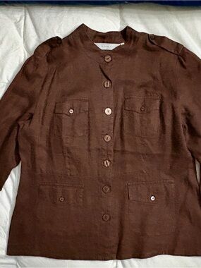 Brown Button-Front Women's Jacket